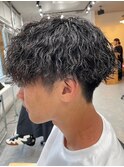 波巻きパーマメンズパーマメンズヘアツーブロックツイストパーマ