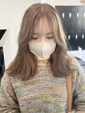 ラフヘアデザイン(Raf hair design) バレイヤージュコントラストハイライトミルクティーベージュ