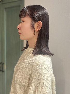 ヘアサロン ナノ(hair salon nano) ロブ/ストレート/ボルドーブラウンカラー