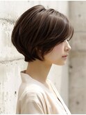 ☆ダークパープルナチュラルショートミルクブラウン髪質改善ボブ