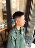 スパイキーツーブロックフェードカットアップバング