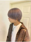 センターパートラベンダーカラー