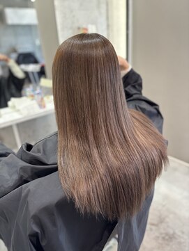 グレージュ×エクステ80本/ブリーチ/ブリーチなしダブルカラー