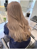 原宿ミルクティーレイヤーカットベージュカラーケアブリーチ前髪
