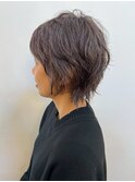 イメチェン/ピンクベージュ/アンブレラカラー/前髪/蟹江