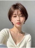 【NOA】小顔丸みショートブラウン大人美人くびれショート