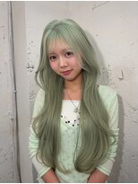 ライン(LINE) 韓国風/透明感/オリーブ/ブリーチ/ハイトーン