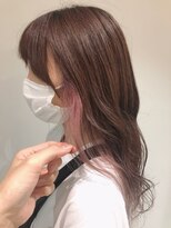 テラスヘア 新潟駅南(TERRACE hair)&nbsp;お洒落インナーカラーピンクグレージュ(ブリーチあり)