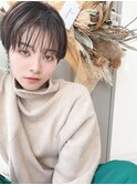 小顔ショート×ハイライトカラー