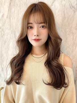 ルームバイシー 新宿(Loom. by Sea) くびれヘア/韓国風前髪/ミルクティーベージュ【Loom.林】