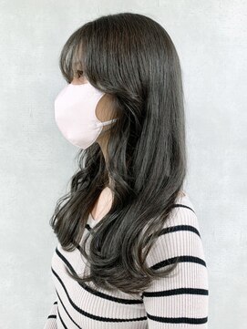 アイティーバイアルバム 八王子店(IT by ALBUM) オリーブグレージュ_斜めバンググレージュカラー_ba454391