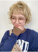 ふわふわカール×ショートボブ