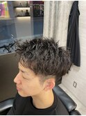 アップバングショート×ソフトツイスト