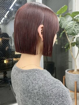 キラ 原宿(KILLA) ブリーチなしダブルカラー/チェリーブラウン/ボブカット