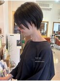 簡単スタイリング◎黒髪ミニマムショート