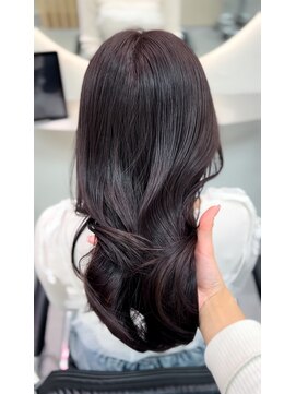 ラベンダーブラウン/ブリーチなし透明感カラー