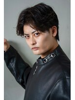 メンズ ソース 天王寺阿倍野(MEN'S SOURCE) フェザーパーマ×センターパート/メンズ