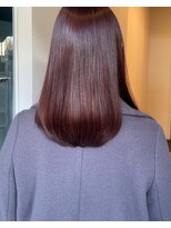 ロッカヘアエジェ(ROCCA hair eje.)&nbsp;艶ストレートミディ × 上品ボルドーブラウンダークアッシュ