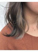 グレージュインナーカラー透け感透明感カラー大人可愛い20代30代