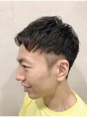 かきあげアップバングツーブロック刈り上げショート<理容室>