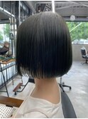 ショート 暗髪+リップラインミニボブ♪奈良 大和八木