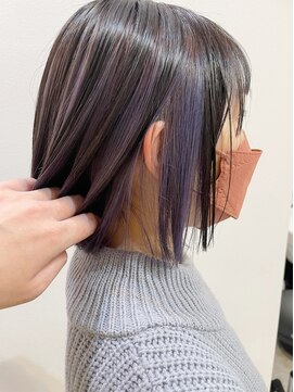 グーフィートーキョー 銀座(Goofy Tokyo) アンブレラカラー/ボブ/バイオレット＆アッシュグレー