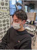 ショートアップバング×ツイストスパイラルパーマ