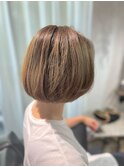 大人可愛い前髪×艶髪×白髪ぼかしグレーベージュことりベージュ