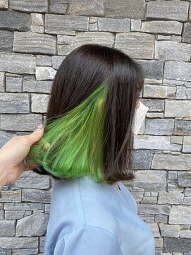 ブラン(Le BLANC) 【下地　由美】インナーカラーライムグリーン