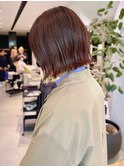 切りっぱなし外ハネボブ前髪カット髪質改善トリートメント