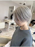 グレーショート　【ブリーチカラー】【ショートカット】