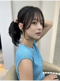 イメチェン外ハネボブ美髪ワイドバングミディアムレイヤーカット