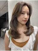 ミニウルフレイヤーカット顔周りカット前髪カット韓国ロング