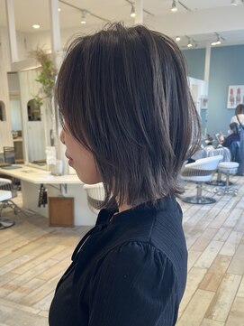 カシェ シモムラ(Cashe'e SHIMOMURA) レイヤーカット/グレージュ/ブリーチ/顔周りレイヤー/ボブ