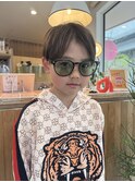 センターパートスタイル