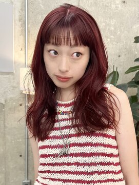 ノード(NODE) 栄フェミニンミディアムヘア　レッド