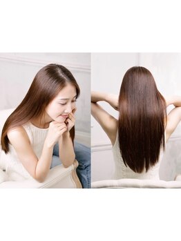 独自で開発した最高技術☆ただ真っ直ぐではない、生まれつきのようなふんわりストレートで自然なツヤ感も◎