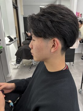 ナンバー 竪町(number+) 爽やかメンズ☆無造作ツーブロックマッシュナチュラル黒髪