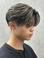 エルマーク 京都駅前(L-MARK)&nbsp;ハイライト/センターパート/メッシュ/ダブルカラー/メンズ