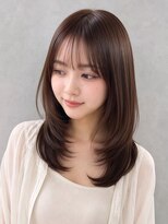 アビリタ(abilita) レイヤー 韓国 顔周りカット ブラウン 透明感カラー 髪質改善