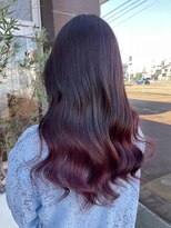 アース コアフュールボーテ 諏訪店(EARTH coiffure beaute)&nbsp;ピンクブラウンダブルカラーくびれロング