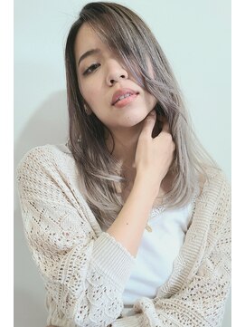 レセ 新松戸deux店(Laissez) バレイヤージュグラデーション×シルバー【レセ新松戸DEUX店】