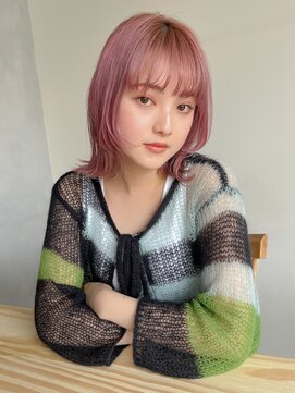 アンアミ キチジョウジ(Un ami Kichijoji) くびれボブ×ペールピンク ○堀越太真樹 縮毛矯正