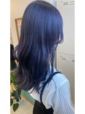 ダブルカラーブルーカラーケアブリーチハイトーン髪質改善ロング