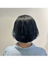 リュネッツ あざみ野店(lunettes)&nbsp;【バレイヤージュデザイン】ブルーバレイヤージュ×まとまりボブ