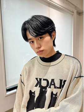 ネイビー(NAVY) センターパート カルマヘア 韓国 ダウンパーマ