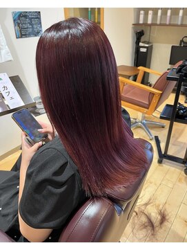 ヘアデザインフルーヴ(hair design fleuve) ピンクハイライト