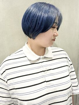 モリオ(morio) ＊/かわいい愛されブルーカラー寒色系カラー前髪あり30代40代3