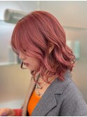 派手髪☆ホワイトピンクボブ