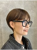 マッシュショートワイドバング耳掛け原宿